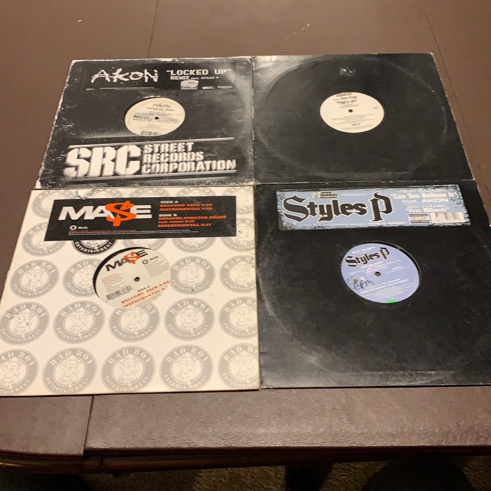 Lot Of 4 12"  Rap/Hip Hop Vinyl Records,Jadakiss, Styles P, Mase and Akon